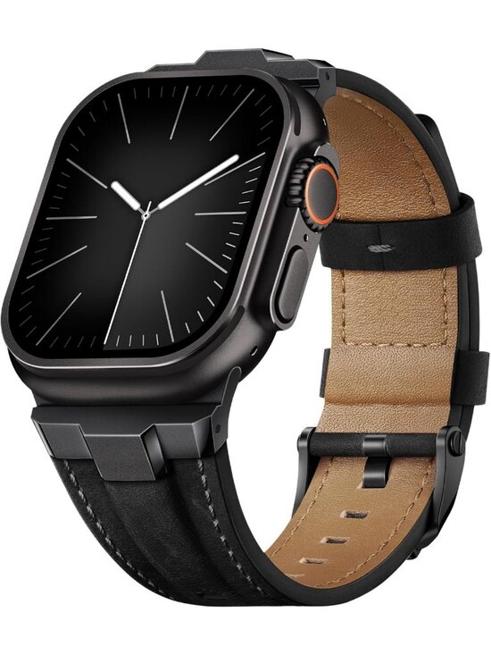 Genuine Leather Apple Watch Band 49mm 46mm 45mm 44mm 42mm - Stylish Replacement